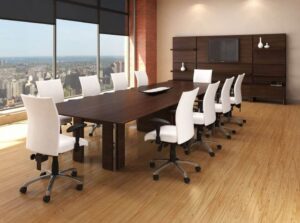 LOGIFLEX Millenium Series Rectangular Knife Edge Conference Table
