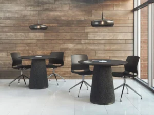 Ember Black Round Cafe Table