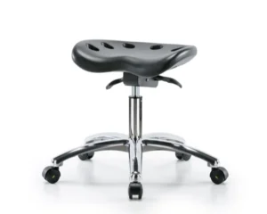 Polyurethane ESD Tractor Sit-Stand Stool Chrome
